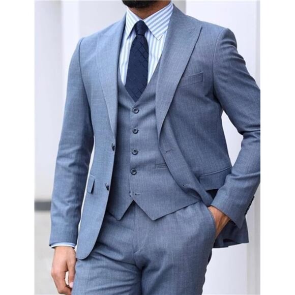 Plaid Ties for Men Silk Checkered Necktie & Pocket Square Cufflinks Tie Clip Set - Picture 4 of 7